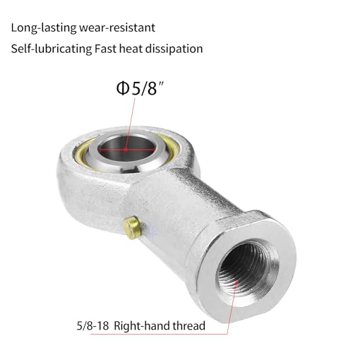 2Pcs PHSB10 Rod End Bearing 5/8 Inch Bore Pre-Lubricated 5/8-18 Female Thread Right Hand Heim Joint with Jam Nuts - size: 5/8, style: Right Hand