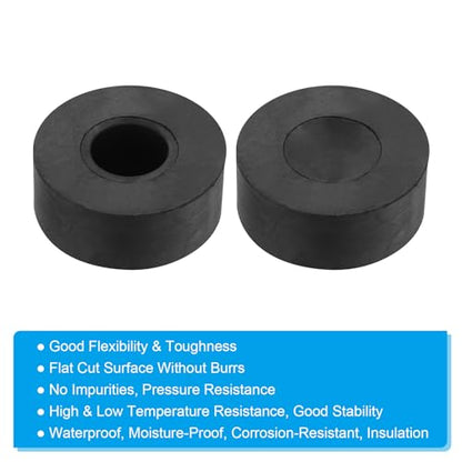 PATIKIL Vibration Isolation Washer 1" OD 0.4" ID 0.4" Thick, 4 Pack Rubber Round Anti Mechanical Damping Feet Pads, Black - size: 25x10x10mm