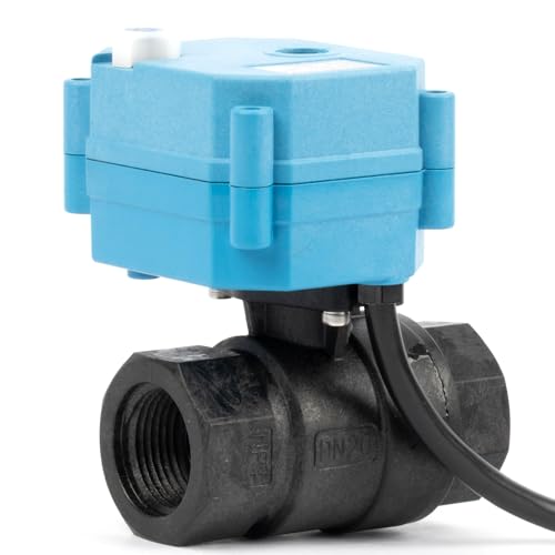 U.S. Solid 3/4” PPE Motorized Ball Valve with US Plug 110VAC Plastic Electrical Ball Valve, IP67, Manual Override, Direction Display Auto Return, Normally Closed - size: 3/4 inch, style: PPE(IP 67)