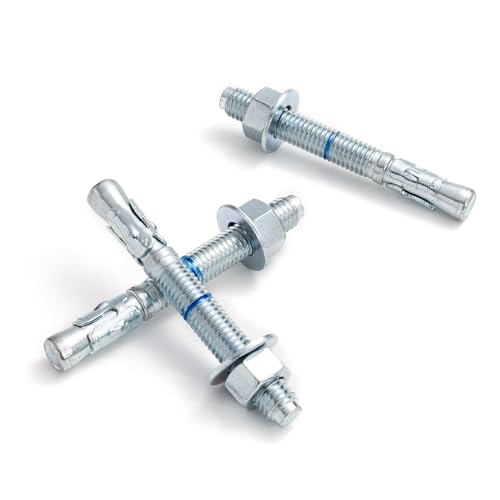 1/2" x 4-1/4" Concrete Anchors (50 Pack) 1/2 inch Wedge Anchors Bolts Zinc Plated - size: 1/2"x4-1/4"