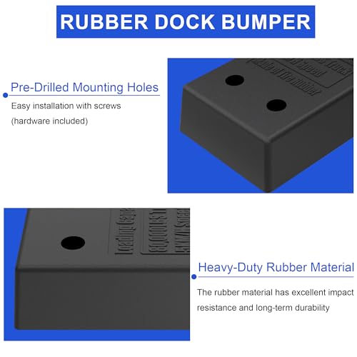 OrangeStar 2-Pack Hard Rubber Boat Dock Bumpers for Pier Protection