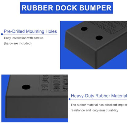 OrangeStar 2-Pack Hard Rubber Boat Dock Bumpers for Pier Protection