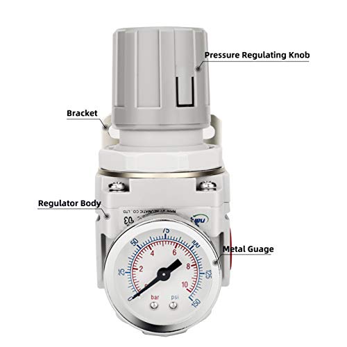 NANPU 3/8" NPT Air Regulator for Compressed Air System - size: 3/8" NPT