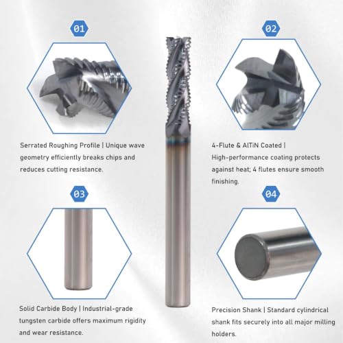 NZ 5/16" 4-Flute Roughing End Mill - size: 5/16*13/16*2-1/2*4F