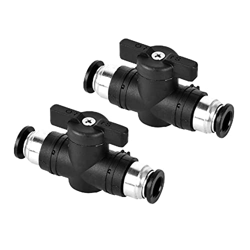 Beduan Pneumatic Ball Valve BUC, 3/8" x 3/8" OD Push to Connect Fitting Air Flow Control Valve Straight Quick Connect Union(2Pcs) - size: 3/8" x 3/8" Tube OD (2Pcs)