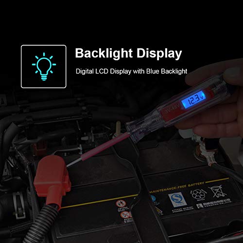 Heavy Duty 3-65V DC Test Light Automotive, 140" Spring Wire Circuit Tester - size: 3-65V