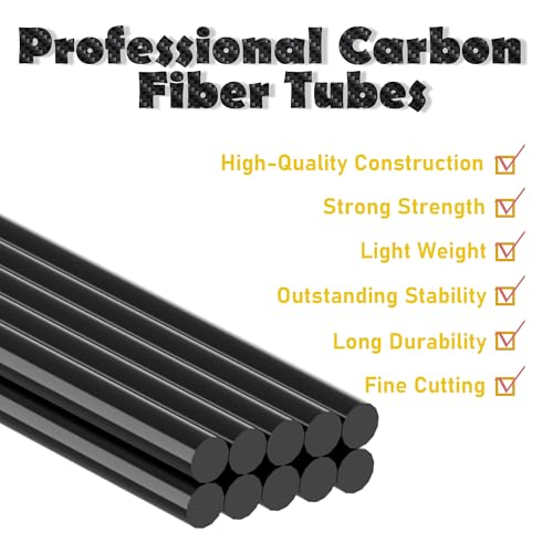 Carbon Fiber Rod, 6mm x 200mm - size: 6mm x 200mm-1PC