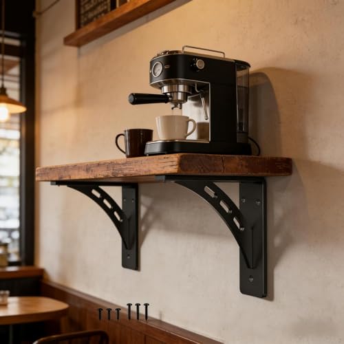 7 inch x 6 inch Heavy Duty Shelf Brackets , Max Load 1100 Lbs ,Premium Alloy Metal Mantel Brackets (Set of 2) Fireplace Mantel Brackets - Countertop Support (7" x 6" ) - size: 7 inch x 6 inch