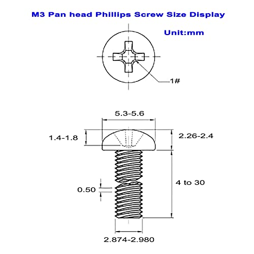 420PCS 304 SS M3 Phillips Pan Head Machine Screws Nuts Washers Kit - size: M3