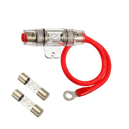 30A AGU Fuse Holder with 8 Gauge AWG 1ft Power Wire - 99.9% Oxygen-Free Copper - size: 30A