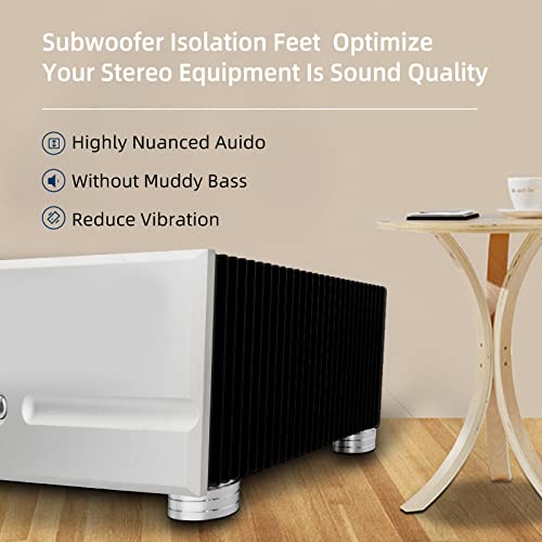 Audio Isolation Feet Aluminum Load 400KG Amplifier Feet 58 * 22MM(4Pcs) - color: Sliver