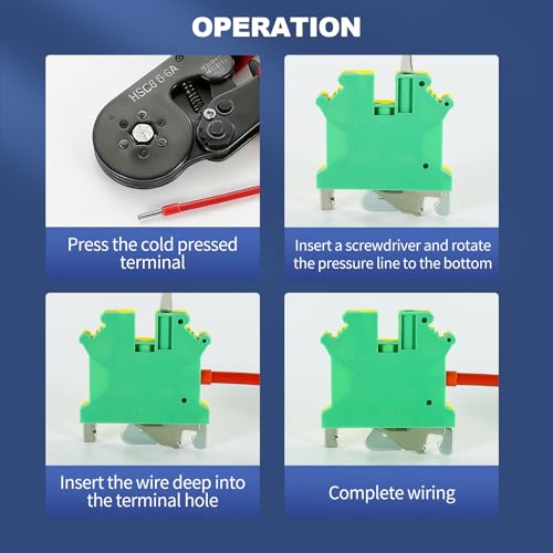 100PCS USLKG5 Wire Terminal Block DIN Rail Ground Circuit Application for 12-28 AWG 800V Electrical Cabinets Distribution Box,Solar Project,PLC Industrial Control Automation Panel DIY CNC RV - color: USLKG5 Ground