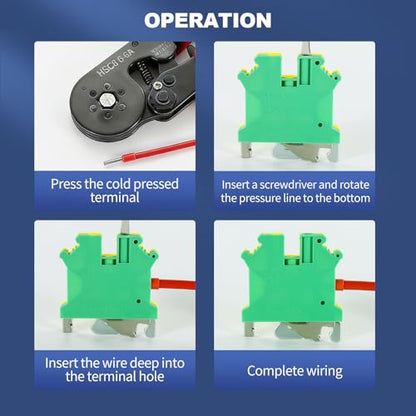 100PCS USLKG5 Wire Terminal Block DIN Rail Ground Circuit Application for 12-28 AWG 800V Electrical Cabinets Distribution Box,Solar Project,PLC Industrial Control Automation Panel DIY CNC RV - color: USLKG5 Ground