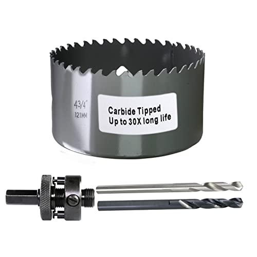 4-3/4” 121mm Inch Carbide Hole Saw Cutter Multi-Purpose Hole Saw Bit for Hardy Plank MDF Air Brick Nail Embedded Wood 2.36” Depth Up to 30X More Cuts - color: 4-3/4"(121mm)