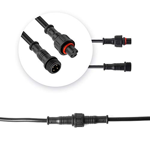 BTF-LIGHTING 4 Pin Electrical Connector 24AWG IP65 Male Female Connector 7.87in/20cm Extension Cable for Car,Truck,Boat,Indoor/Outdoor LED Strip Lights/String 15mm Nut Small Size 5 Pairs - size: 4 PIN Small Size