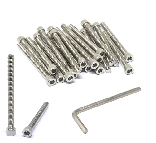 iexcell 20 Pcs 1/4-20 x 3 Stainless Steel 304 Hex Socket Head Cap Screws Bolts Kit - size: 1/4-20 x 3" ( Fully Threaded )