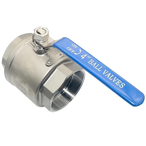 DAN SPEED 4" NPT Female 316 Stainless Steel Full Port Ball Valve Vinyl Handle WOG1000 - size: 4 inch 1 piece