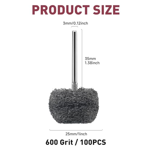 100 PCS Abrasive Buffing Wheel, 1 Inch Polishing Kit 600 Grit - style: Grey 600 Grit 100pcs