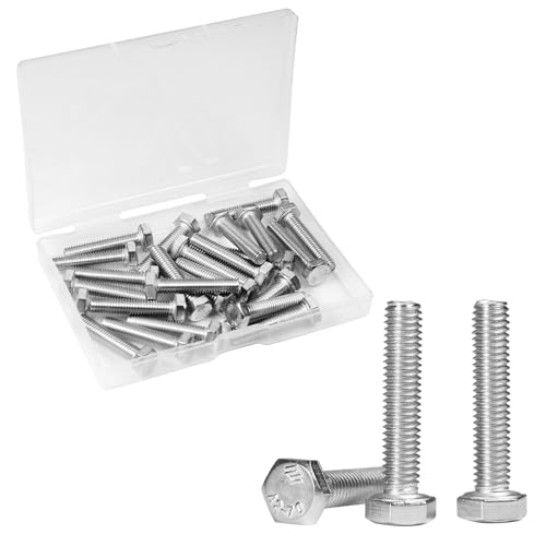 25 Pcs M6 Hex Bolts M6-1.0 x 30mm Hex Head Screw Bolt - size: M6-1.0 x 30mm