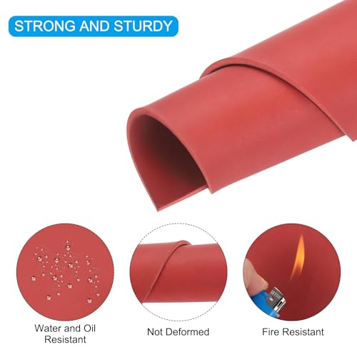 MECCANIXITY Solid Rubber Sheet 1/8" Thick x 4" Wide x 20" Long, Anti-Slip Neoprene Rubber Roofing Material for Gaskets DIY Material, Pads, Seal, Bumpers Red - size: 1/8" x 4" x 20"