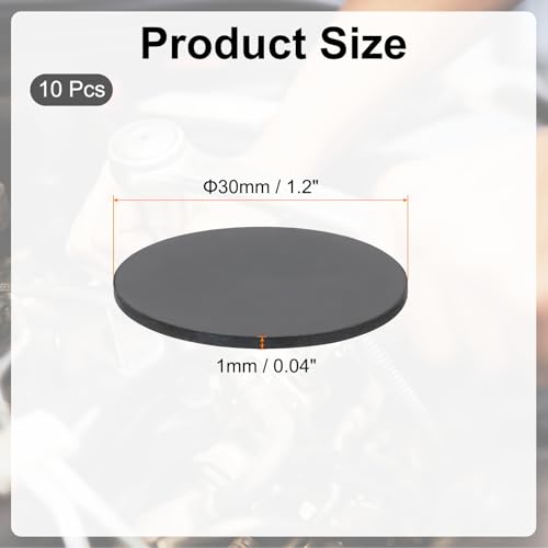 PATIKIL Rubber Solid Discs Washers, 10 Pcs 30mm OD x 1mm Thick Rubber Round Gasket Pad Bushings Spacer Washer for DIY Gasket Craft, Black - size: 30mm x 1mm