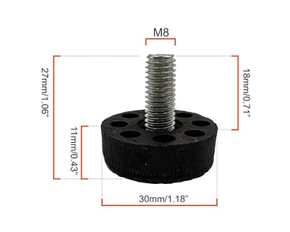 24PCS M8 Stainless Steel Adjustable Furniture Levelers, Screw-in Leveling Feet for Furniture Legs, Tables, Chairs, Cabinets & Patio Furniture - size: M8