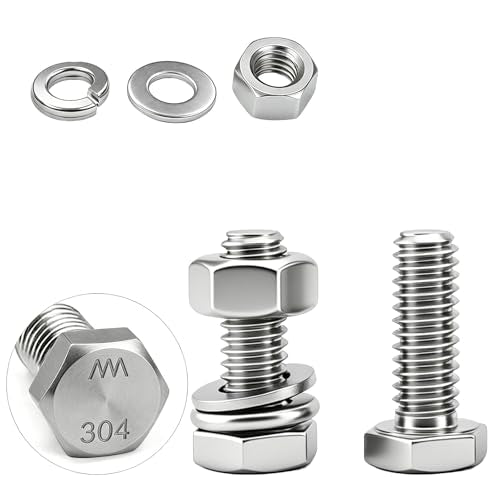 35 Sets 1/4-20x1/2 Bolt and Nut Set, Flat & Lock Washers Included,140PCS - size: 1/4-20x3/4" 30sets