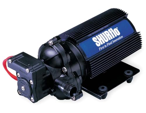 PENTAIR SHURFLO 2088-313-145 Automatic Demand Diaphragm Pump, 12V, 45 PSI, 3.6 GPM, Self-Priming up to 12', Polypropylene Housing, Viton Valve, Santoprene, Chemically Resistant