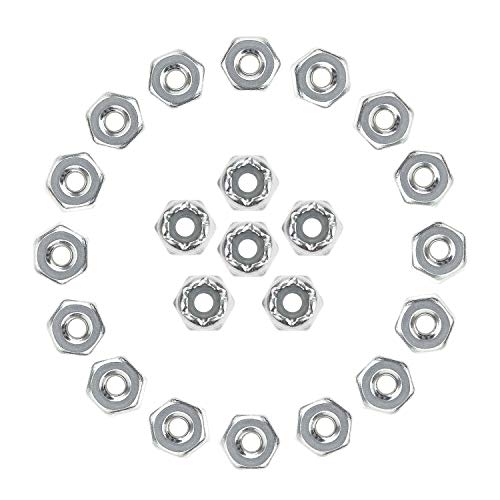 120 Pieces 4#-40 Nylon Insert Hex Lock Nuts, 304 Stainless Steel - size: 4-40 (120 pcs)