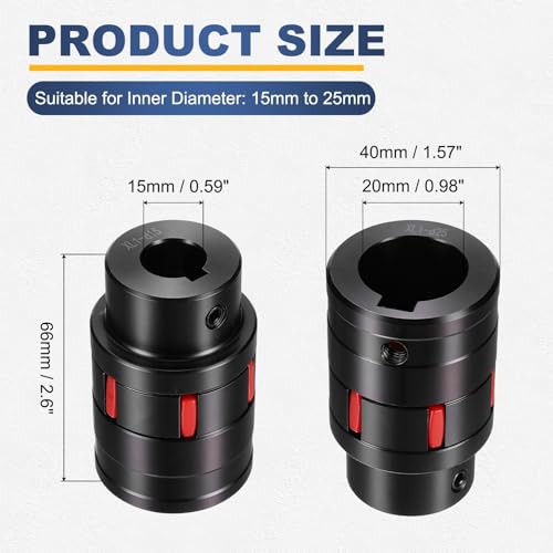 MECCANIXITY XL1 Type Flexible Elastic Shaft Coupling 15mm to 25mm Bore - size: 15mm to 25mm Bore 40 Diameter