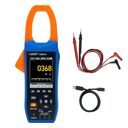 OWON Digital Clamp Meter with 2.8-inch IPS LCD Display, AC/DC Oscilloscope Function 3 in 1, 20000 Count True RMS Auto-ranging Current Meter, Bluetooth Current Meter and Oscilloscope - style: Yel101