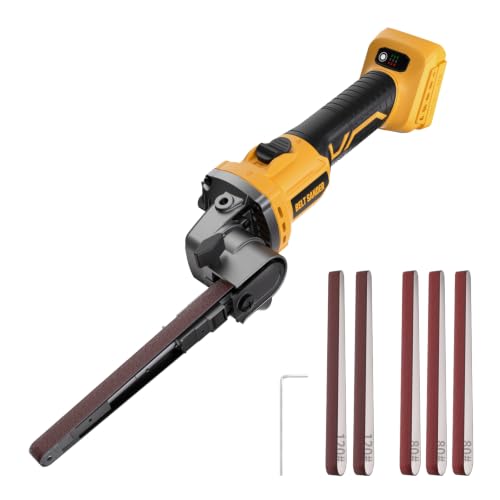 20V Cordless Deatil Belt Sander Compatible with DEWALT 20V MAX Battery - color: Yellow