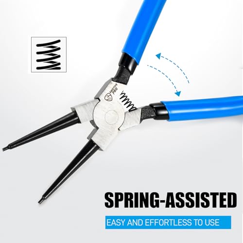 SMOTIVEPRO 6PCS 7inch Internal/External Snap Ring Pliers Set - size: 6PC 7" Internal/External Set