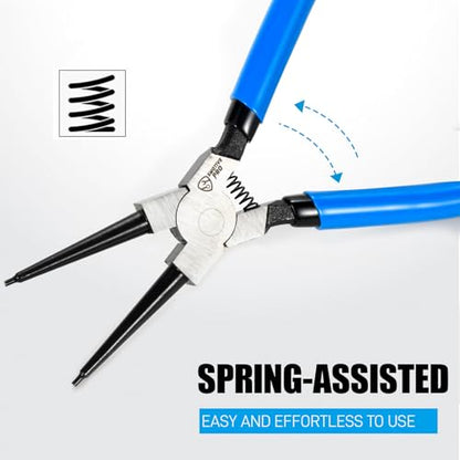 SMOTIVEPRO 9inch Internal Snap Ring Pliers, Heavy Duty Circlip Removal Tool - size: 1PC 9" Internal
