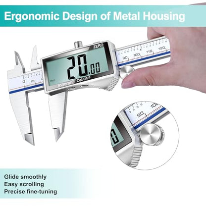 Kynup Digital Caliper Measuring Tool, Dial Caliper with Large LCD Screen - color: Grey, size: 150mm