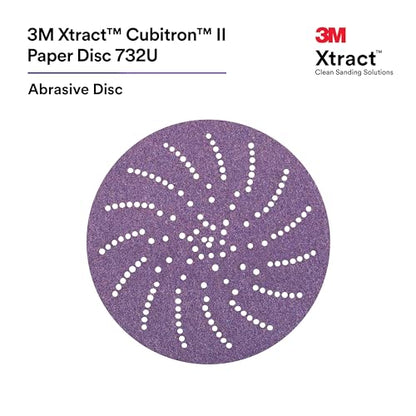 3M Xtract Cubitron II Hookit Paper Disc 732U, 77557, 80+ to 220+, 6 in
