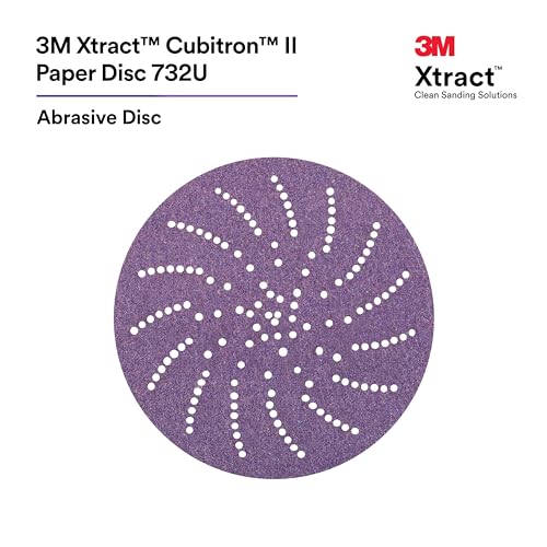 3M Xtract Cubitron II Hookit Paper Disc 732U, 77557, 80+ to 220+, 6 in