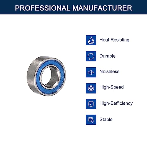 MR74-2RS Deep Groove Ball Bearings, ID 4mm x OD 7mm x Width 2.5mm Miniature Bearings, Double Rubber Sealed Ball Bearing Pre-Lubricated Chrome Steel Blue Z2 Lever 10pcs - size: MR74-2RS 4x7x2.5mm
