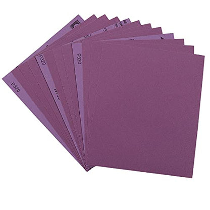 Sandpaper 320 Grit, Wet Dry Sanding Sheets 9 x 11 Inch, Advanced White Fused Alumina Abrasive Sand Paper for Wood Furniture Finishing, Metal Sanding, Automotive Polishing, 12-Sheets - style: 320 Grit