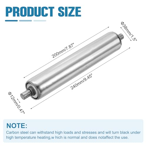 MECCANIXITY Stainless Steel Conveyor Roller 1.5" Diameter 8" Length Gravity Transmission Replacement Part Galvanized End (Silver) - size: 1.5"x8"