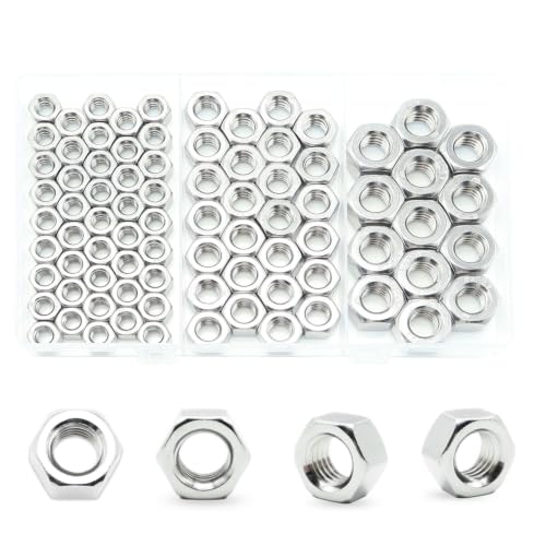 100Pcs M6 M8 M10 Metric Hex Nuts Kit, M6 Nut, M8 Nut, M10 Nuts - size: Metric M6 M8 M10 Kit---100Pcs
