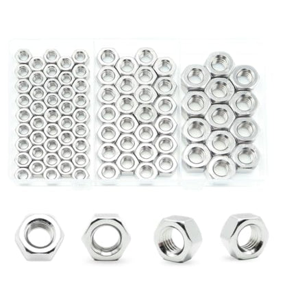 100Pcs M6 M8 M10 Metric Hex Nuts Kit, M6 Nut, M8 Nut, M10 Nuts - size: Metric M6 M8 M10 Kit---100Pcs