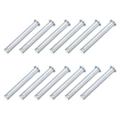 uxcell 12Pcs M10 x 75mm Single Hole Clevis Pins, Zinc-Plated Carbon Steel Flat Head Hitch Pins for Trailer Latch, Mechanics Repair, Furniture Installation, Industrial Equipment - size: M10 x 75mm