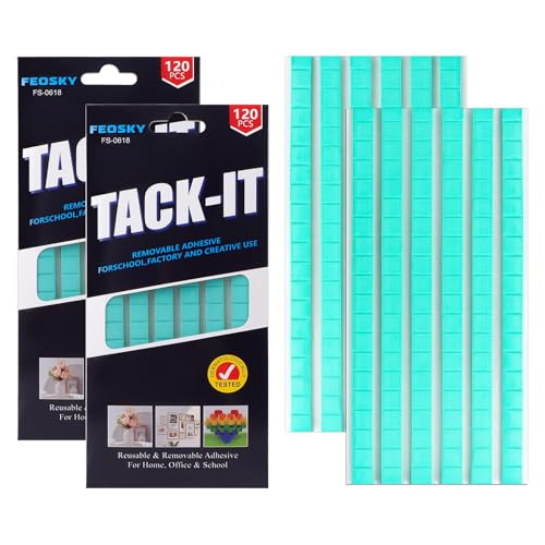 Feosky Adhesive Poster Sticky Tack Putty, Reusable and Removable Adhesive Putty, Mounting Putty for displaying Wall Paintings, Picture, Decoration, Crafts (Green, Pack of 2) - color: Green, size: 2Pack