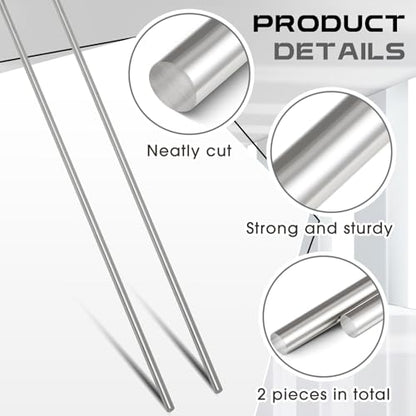 2 Pcs 304 Stainless Steel Rod 3/8''(10 mm) Diameter 36'' (915 mm) Length - size: 36'' (915 mm)