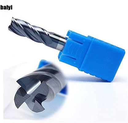 3/8" Carbide Square End Mill, HRC 45 Deg Single End 4 Flute AlTiN Coating Mill Bits (5, 3/8)