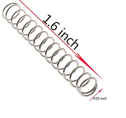 Mini Skater 20 pcs Stainless Steel Compression Spring Extension Sturdy Assortment 1.6'' Length x 0.22'' OD x 0.02'' Wide Diameter
