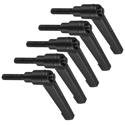 Clamping Lever Handles, M6 x 25mm Male Thread, Adjustable Quick Release Locking Rotating Bolt Knobs Black - (Applications: for Lathe Machinery), 5-Pieces - size: M6 x 25mm