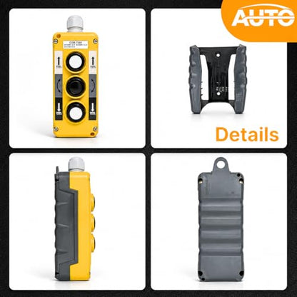 Waterproof Industrial 3 Button Electric Hoist Crane Pushbutton Switches with Box Holder COB Industrial Up Down Driving Push Button Switch Control