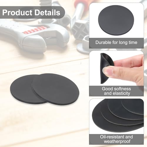 PATIKIL Rubber Solid Discs Washers, 10 Pcs 30mm OD x 1mm Thick Rubber Round Gasket Pad Bushings Spacer Washer for DIY Gasket Craft, Black - size: 30mm x 1mm